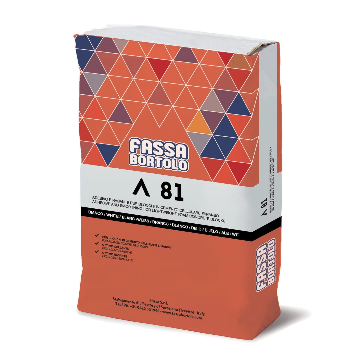 Colla Gasbeton Fassa A81 25kg 3 Colla Gasbeton Fassa A81 25kg